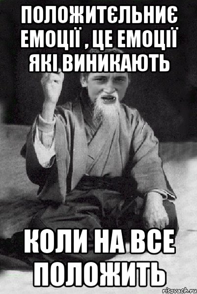 положитєльниє емоції , це емоції які виникають коли на все положить, Мем Мудрий паца