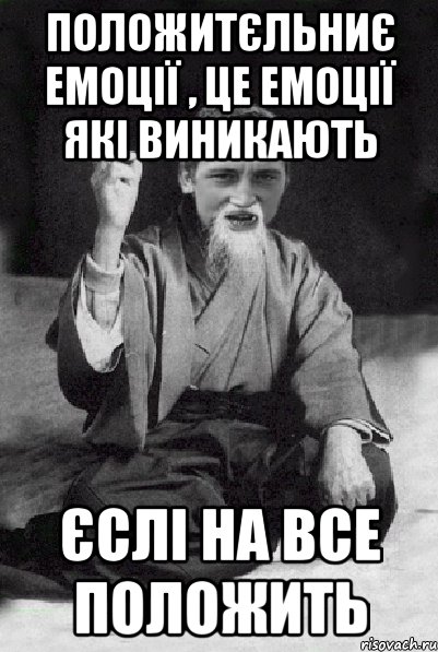 положитєльниє емоції , це емоції які виникають єслі на все положить, Мем Мудрий паца