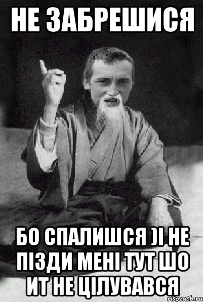 Не забрешися Бо спалишся )І не пізди мені тут шо ит не цілувався, Мем Мудрий паца