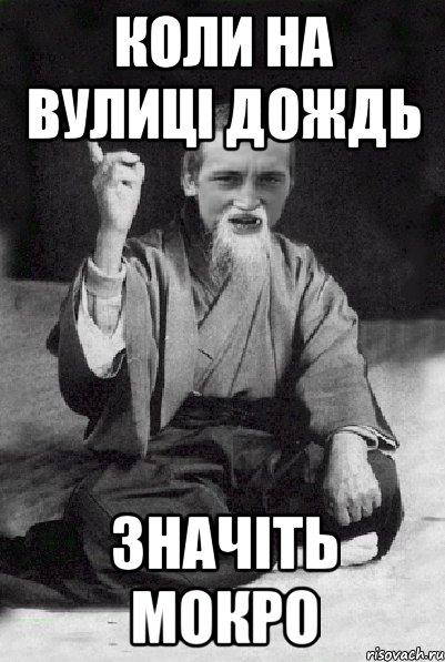 Коли на вулиці дождь значіть мокро, Мем Мудрий паца