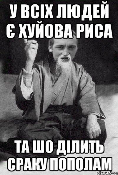 У ВСІХ ЛЮДЕЙ Є ХУЙОВА РИСА ТА ШО ДІЛИТЬ СРАКУ ПОПОЛАМ, Мем Мудрий паца