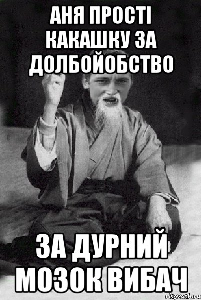 аня прості какашку за долбойобство за дурний мозок вибач, Мем Мудрий паца