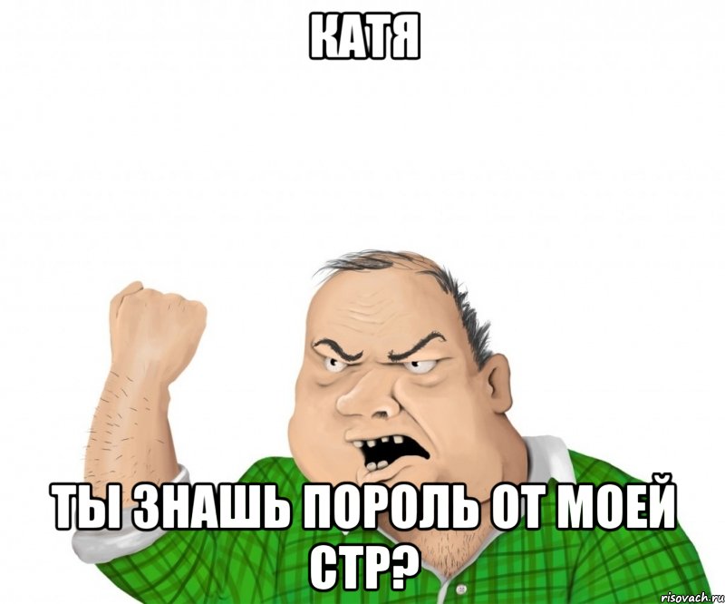 катя ты знашь пороль от моей стр?, Мем мужик