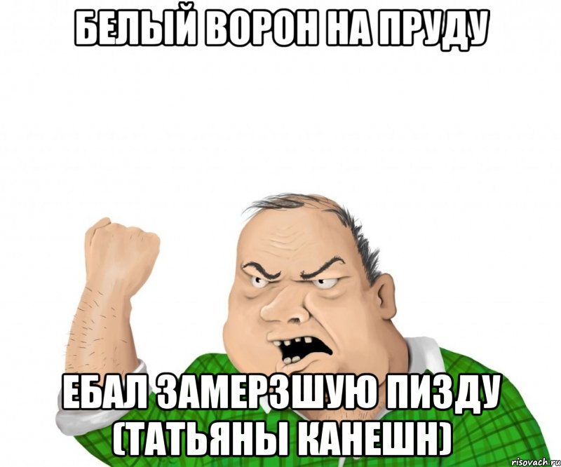 Белый Ворон НА ПРУДУ ЕБАЛ ЗАМЕРЗШУЮ ПИЗДУ (ТАТЬЯНЫ КАНЕШН), Мем мужик