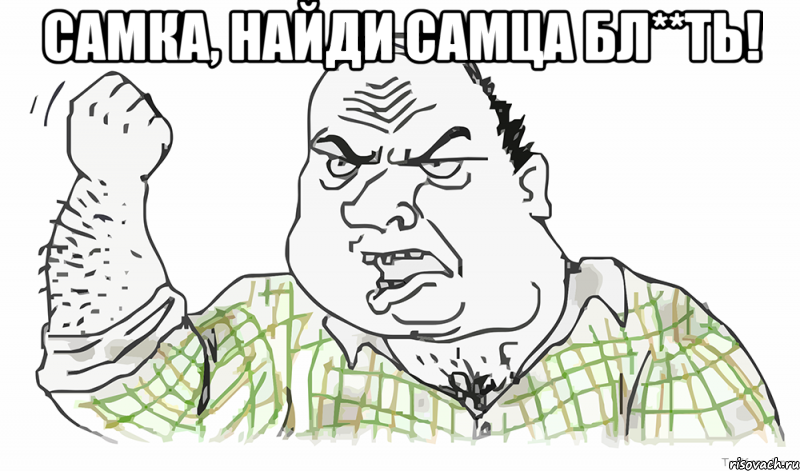 Самка, найди самца бл**ть! , Мем Будь мужиком