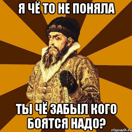 Я чё то не поняла Ты чё забыл кого боятся надо?, Мем Не царское это дело