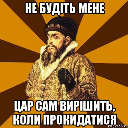 не будіть мене цар сам вирішить, коли прокидатися, Мем Не царское это дело