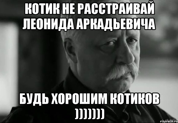 Котик не расстраивай Леонида Аркадьевича Будь хорошим котиков ))))))), Мем Не расстраивай Леонида Аркадьевича
