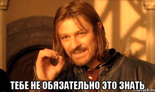  тебе не обязательно это знать, Мем Нельзя просто так взять и (Боромир мем)