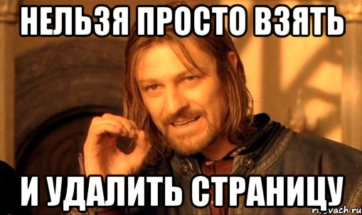 Нельзя просто взять и удалить страницу, Мем Нельзя просто так взять и (Боромир мем)