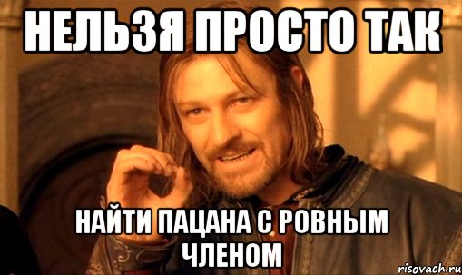 Нельзя просто так найти пацана с ровным членом, Мем Нельзя просто так взять и (Боромир мем)