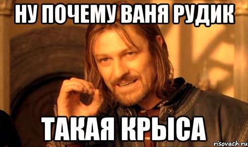 Ну почему Ваня Рудик такая КРЫСА, Мем Нельзя просто так взять и (Боромир мем)