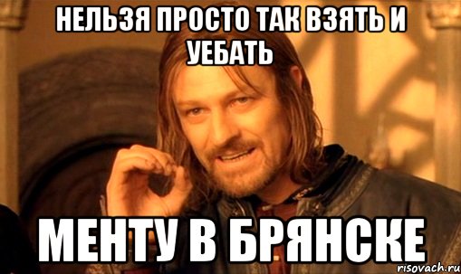 Нельзя просто так взять и уебать Менту в Брянске