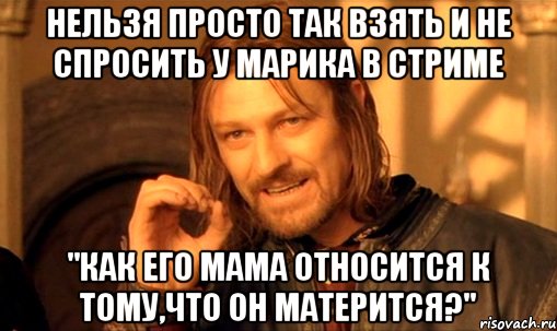 Нельзя просто так взять и не спросить у Марика в стриме "Как его мама относится к тому,что он матерится?"