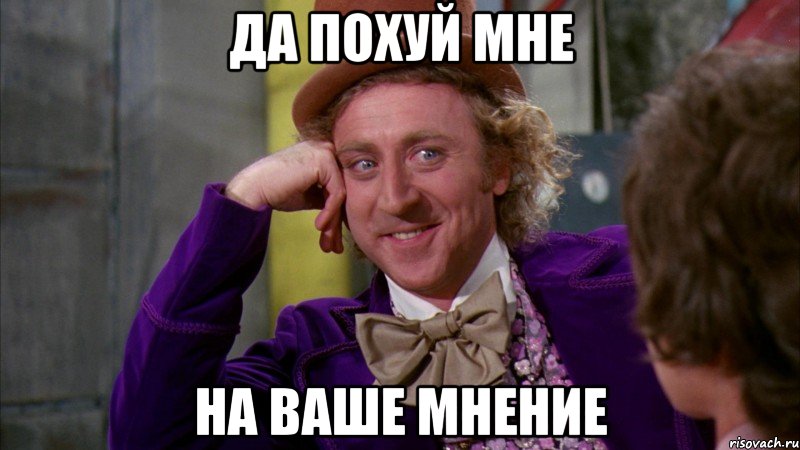 да похуй мне на ваше мнение, Мем Ну давай расскажи (Вилли Вонка)