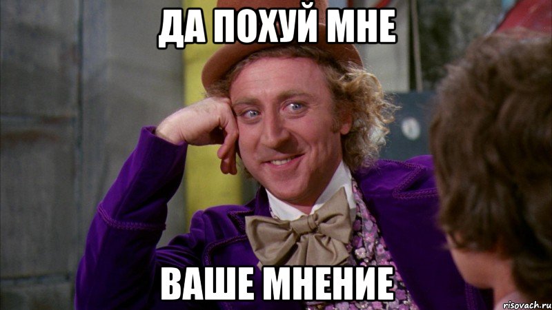 да похуй мне ваше мнение, Мем Ну давай расскажи (Вилли Вонка)