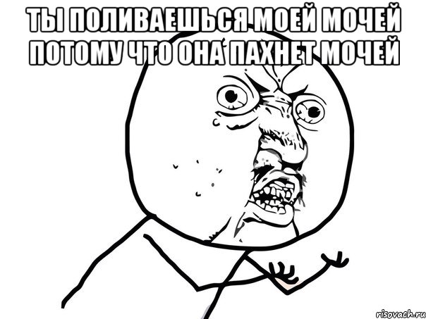 ты поливаешься моей мочей потому что она пахнет мочей , Мем Ну почему (белый фон)