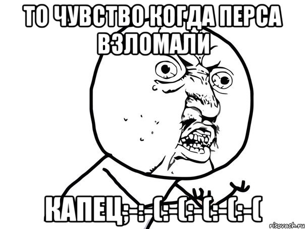 То чувство когда перса взломали Капец;-:-(:-(:-(:-(:-(, Мем Ну почему (белый фон)