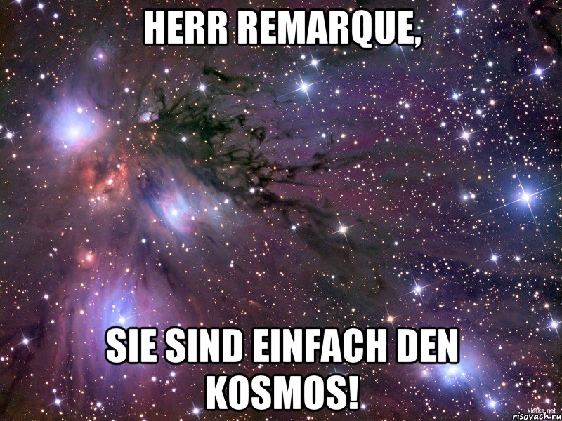 Herr Remarque, sie sind einfach den kosmos!, Мем Космос