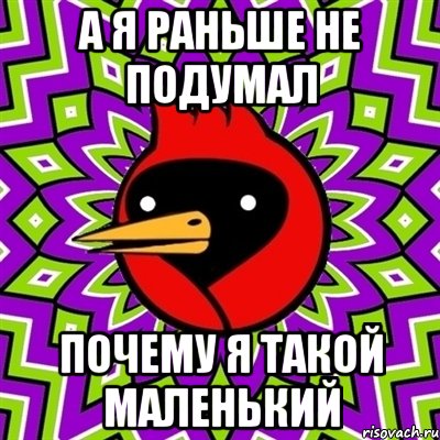 А я раньше не подумал Почему я такой маленький, Мем Омская птица