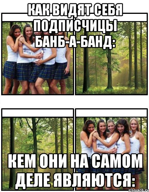 Как видят себя подписчицы Банб-а-Банд: Кем они на самом деле являются:, Мем Ожидание реальность