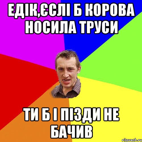 Едік,єслі б корова носила труси ти б і пізди не бачив, Мем Чоткий паца