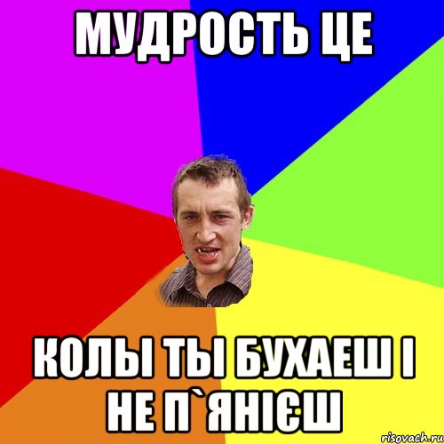 МУДРОСТЬ ЦЕ колы ты бухаеш і не п`янієш, Мем Чоткий паца