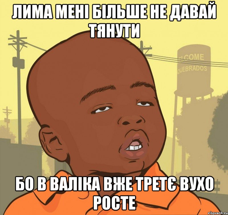 Лима мені більше не давай тянути бо в валіка вже третє вухо росте, Мем Пацан наркоман