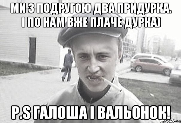 Ми з подругою два придурка. І по нам вже плаче дурка) P.S Галоша і Вальонок!, Мем Пацанська философия