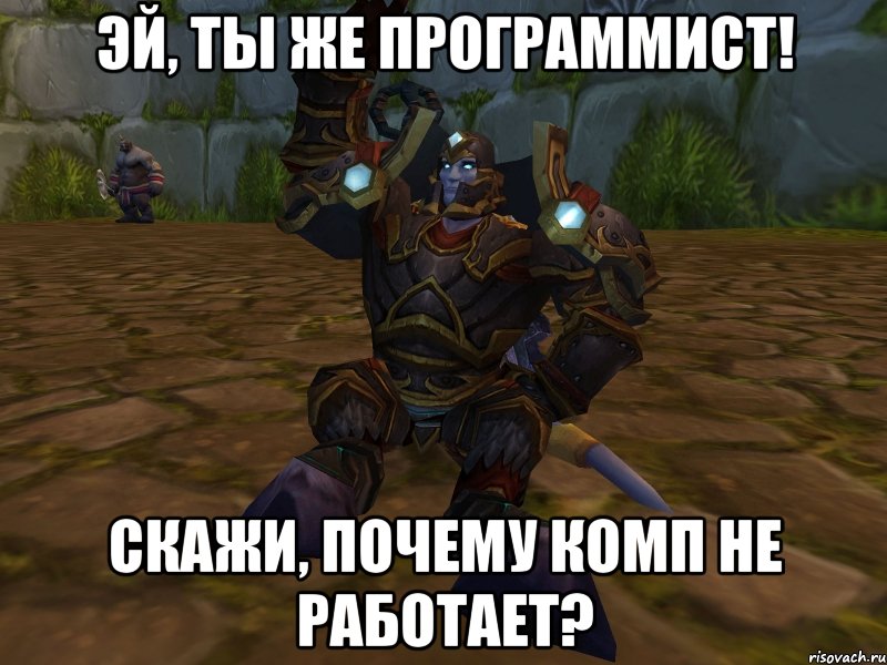 Эй, ты же программист! Скажи, почему комп не работает?, Мем паладин