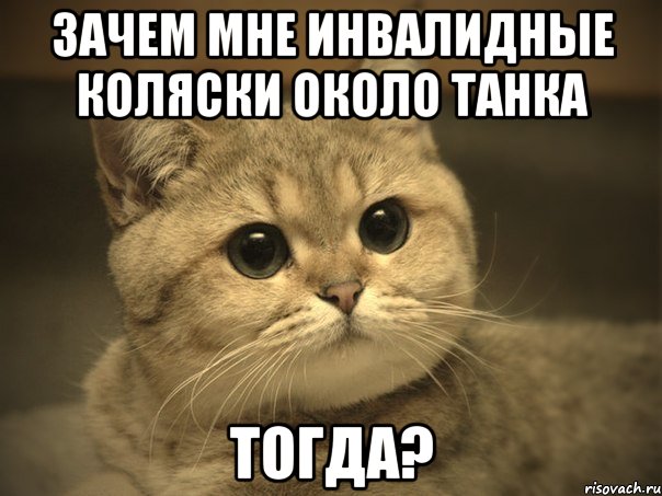зачем мне инвалидные коляски около танка тогда?, Мем Пидрила ебаная котик