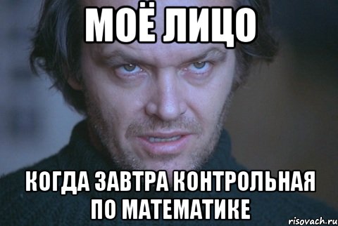 моё лицо когда завтра контрольная по математике, Мем про школу