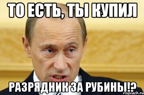 То есть, ты купил разрядник за рубины!?, Мем путин