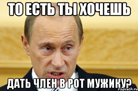 то есть ты хочешь дать член в рот мужику?, Мем путин