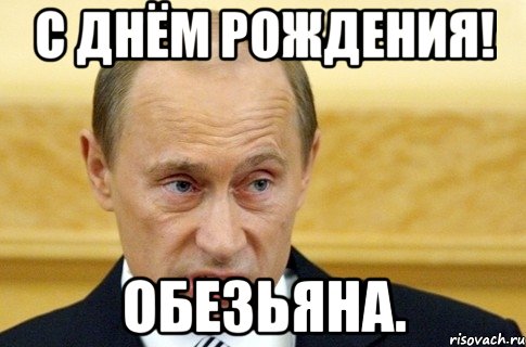 С Днём рождения! Обезьяна., Мем путин