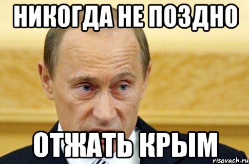 Никогда не поздно Отжать крым, Мем путин