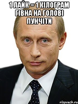 1 лайк = 1 кілограм гівна на голові Пунчіти , Мем Путин