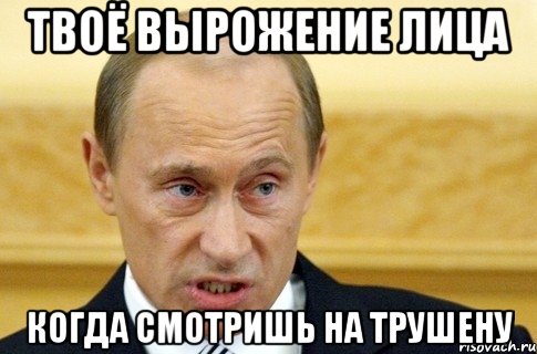 ТВОЁ ВЫРОЖЕНИЕ ЛИЦА КОГДА СМОТРИШЬ НА ТРУШЕНУ, Мем путин