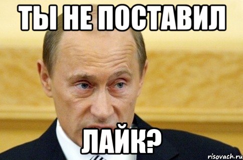 Ты не поставил Лайк?, Мем путин