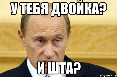 у тебя двойка? и шта?, Мем путин