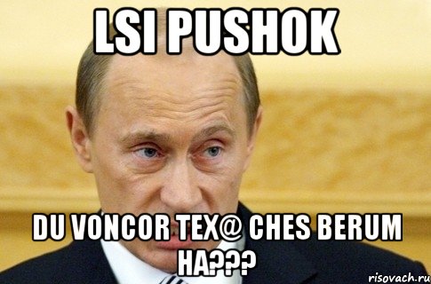 lsi pushok du voncor tex@ ches berum ha???, Мем путин