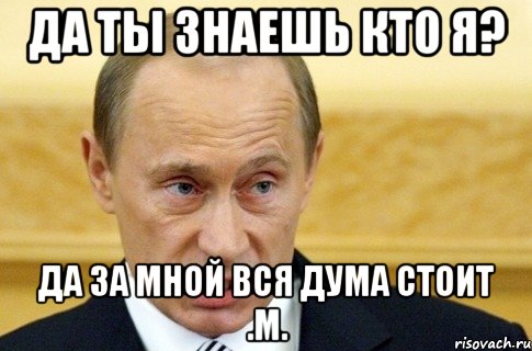 да ты знаешь кто я? да за мной вся дума стоит .М., Мем путин