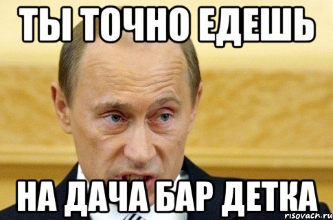 ТЫ ТОЧНО ЕДЕШЬ НА ДАЧА БАР ДЕТКА, Мем путин