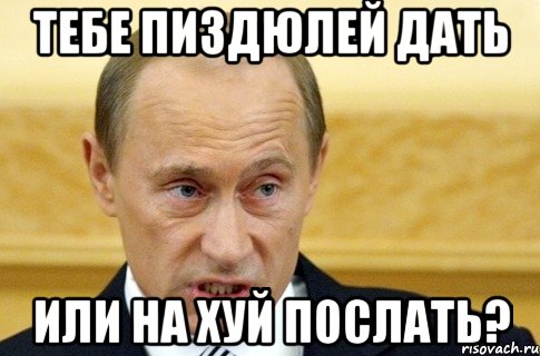 Тебе пиздюлей дать Или на хуй послать?, Мем путин