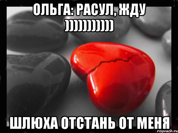 Ольга: Расул, ЖДУ ))))))))))) ШЛЮХА ОТСТАНЬ ОТ МЕНЯ, Мем РАЗБИТОЕ СЕРДЦЕ