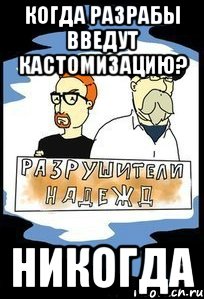 Когда разрабы введут кастомизацию? Никогда