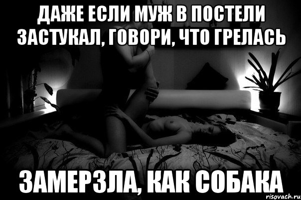 Даже если муж в постели застукал, говори, что грелась Замерзла, как собака