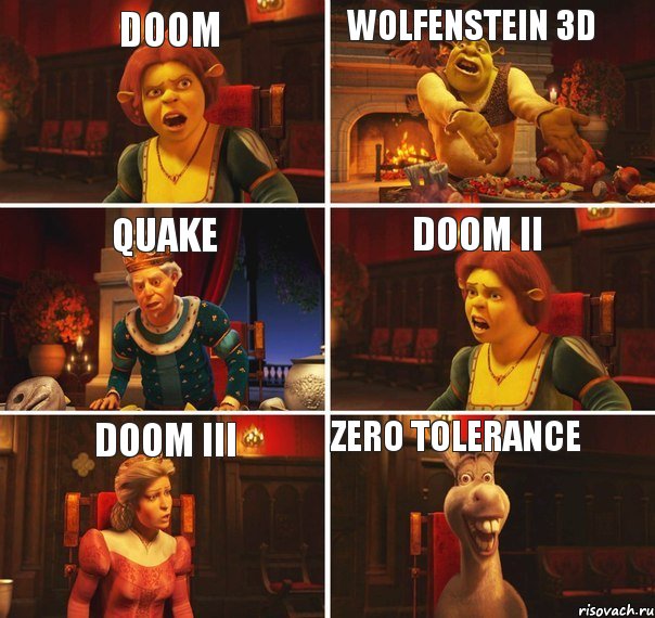 DOOM Wolfenstein 3D Quake DOOM II DOOM III Zero Tolerance, Комикс  Шрек Фиона Гарольд Осел