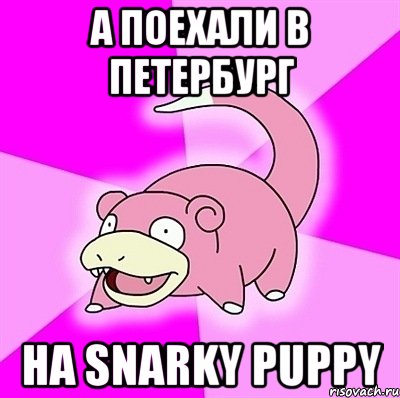 А ПОЕХАЛИ В ПЕТЕРБУРГ НА SNARKY PUPPY, Мем слоупок