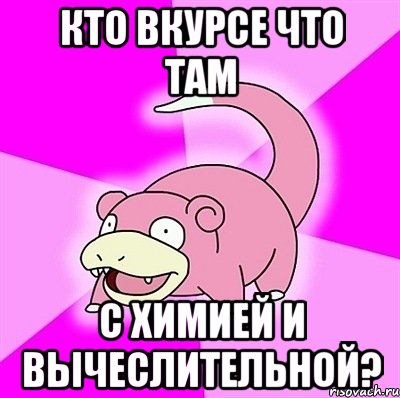 Кто вкурсе что там с химией и вычеслительной?, Мем слоупок